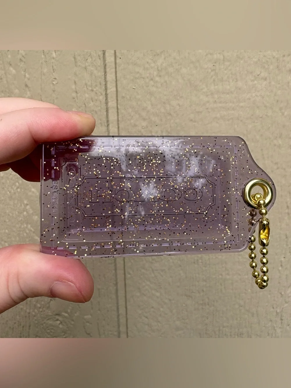 Vintage Coach Purple Gold Glitter XL Hang Tag